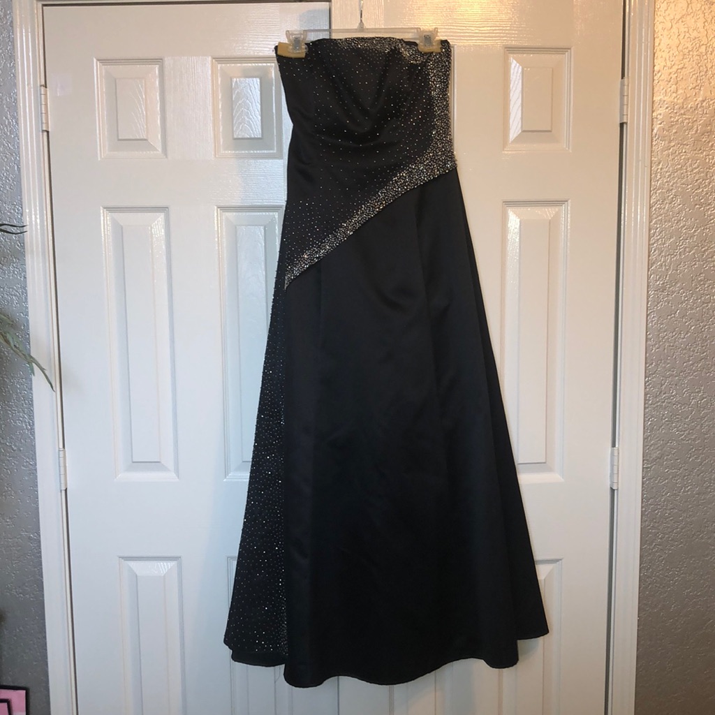 Black Sequined Prom Dress